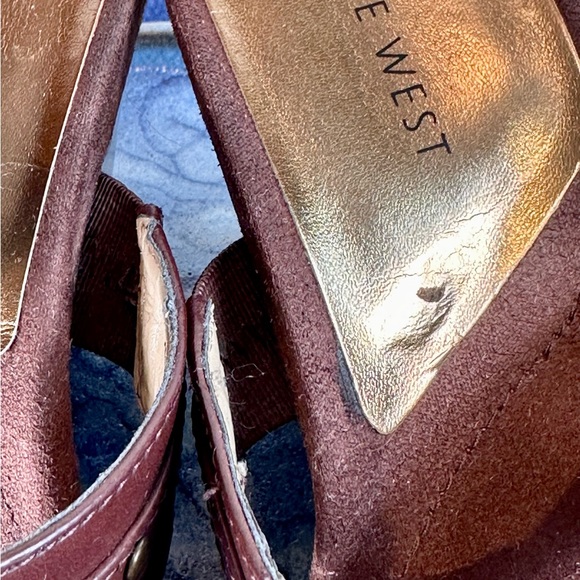 NINE WEST - Women’s Slip-on Wedge Sandler Sz 7.5 - BROWN - Picture 10 of 15